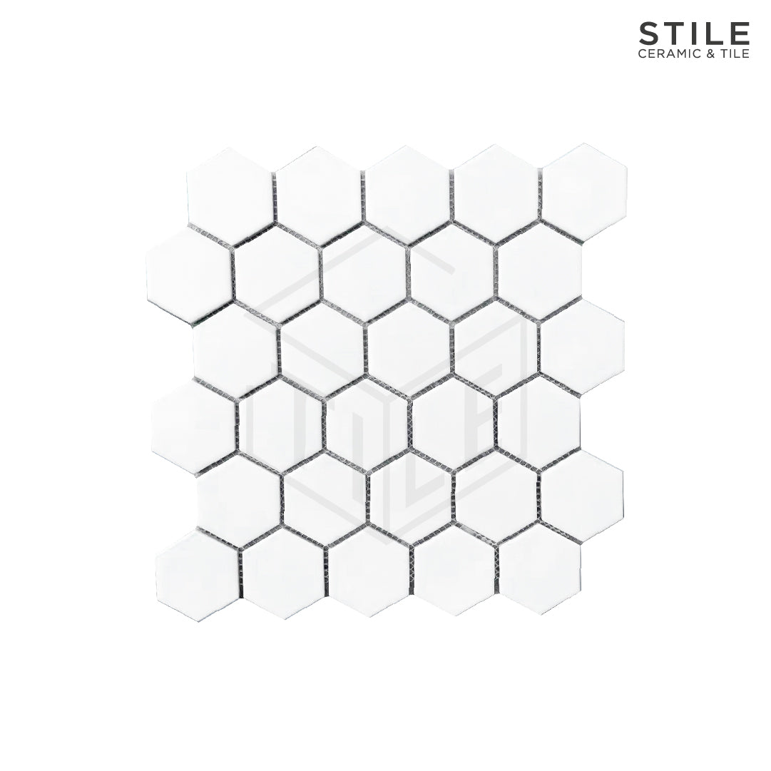 WHITE HEXAGON TILE