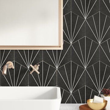 POLARIS HEXAGON BLACK TILE