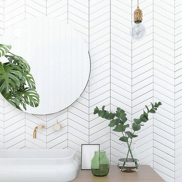 CLASSIC CHEVRON WHITE TILE